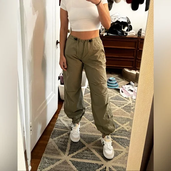 PARACHUTE PANTS WOMAN GREEN/JESHILE - Picture 3 of 3